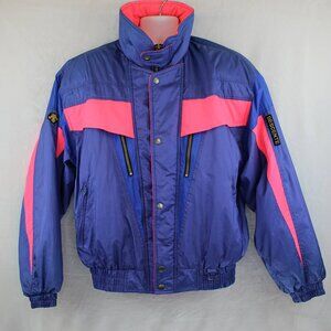 Vintage 80s Descente Women Neon Winter Ski Jacket Coat (L)